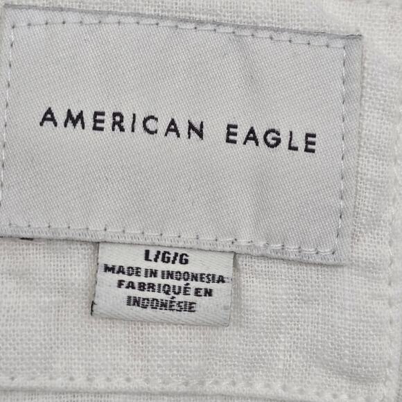 Women’s Linen Blend Button Down Shirt Oversize Tunic White L Boho Gothic Coastal - Picture 4 of 8